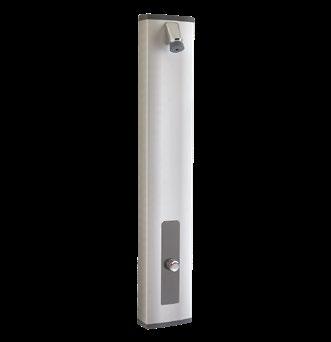 Sprchové panely PRESTOTEM 2, P ALPA S, náklopná hlavice Sprchový panel na zeď s tlačným ventilem PRESTO ALPA S (ref.