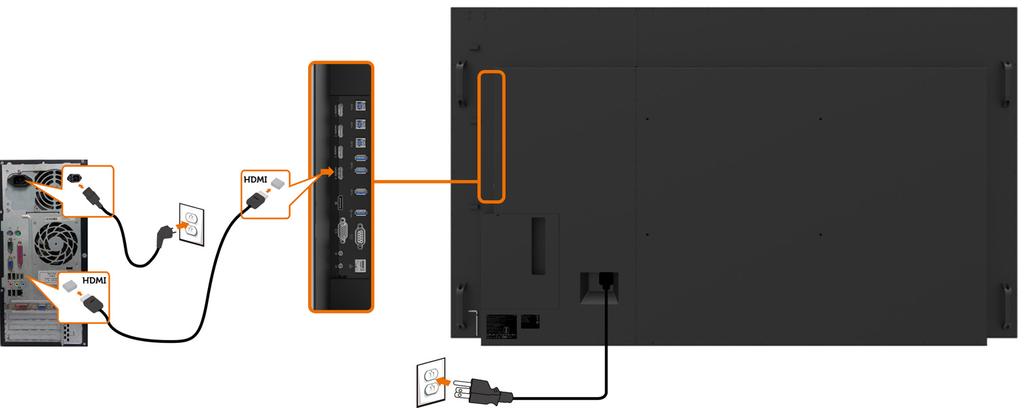 Připojení kabelu HDMI Připojení kabelu DP