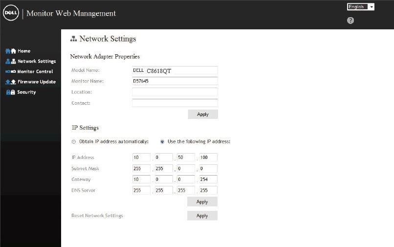 4. Kliknutím na kartu Network Settings