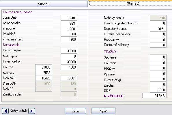 V časti Sumarizácia je rozdelené pole Daň DDP a Daň SF a pribudlo pole Zrážková daň.