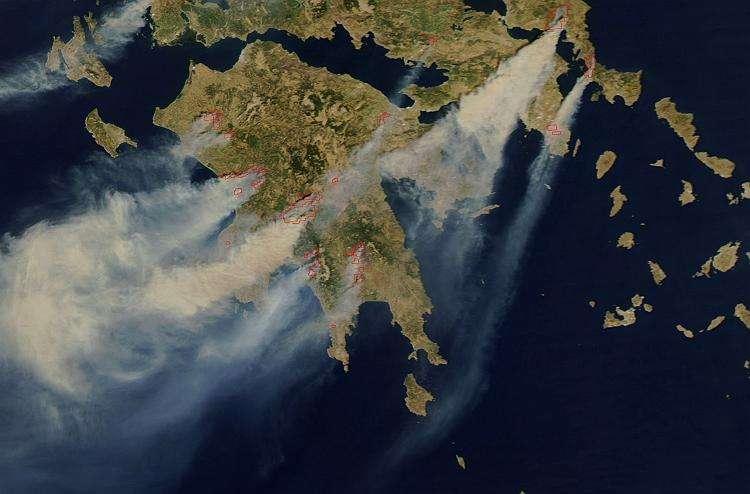 Wild fires in Greece,