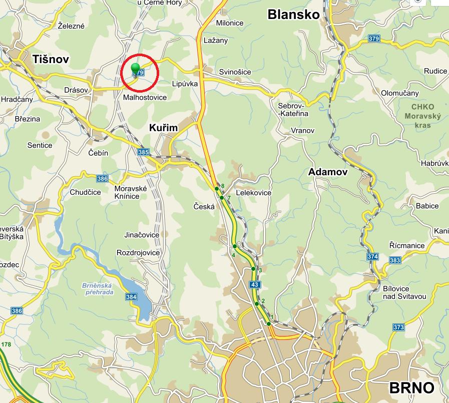 2 POPIS LOKALITY Obec Malhostovice se nachází v okrese Brno- venkov v Jihomoravském kraji, přibližně 20km severně nad Brnem.