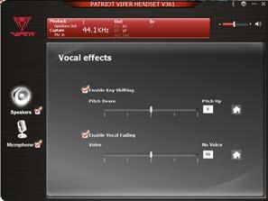 Prostorový zvuk Viper Zapnutí prostorového zvuku Viper a změna polohy tónu okolního zvuku.
