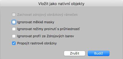 Tím se všechny rastrové obrázky uloží na disk, do stejného umístění jako je soubor projektu, ve formátu rastrových PDF. PDF obrázky si zachovají své rozlišení, barevný model a barevné profily.