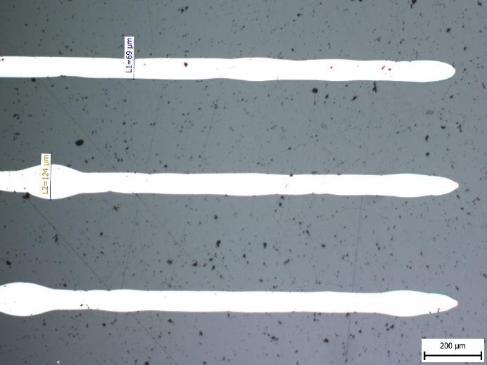 20,2 µm odchylka Tab. 10: Statistiky pro měření šířky čáry na korundu. 6.
