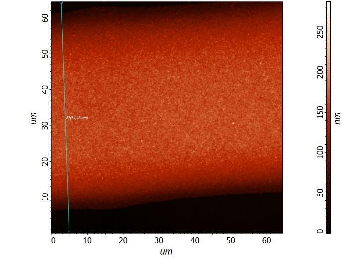 Tisk na Quartz inkoustem stříbrných nanočástic, rozestup kapek 60 µm.