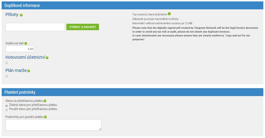 Máte-li přílohu, nahrajte ji ještě před odesláním faktury nebo dobropisu.