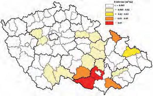 Zpravodaj ochrany lesa. Supplementum 2011 chalcographus), přestože tyto druhy nejsou v evidenci samostatně vykazovány. Dlouhodobý vývoj kůrovcových těžeb v borových porostech je znázorněn na obr. 30.