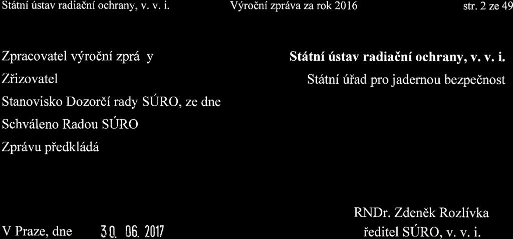 v. i. St6tni riiad pro jadernou bezpednost Stanovisko Dozordf rady SURO, ze dne