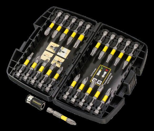 22dílná sada torzních šroubovacích bitů 50 mm STA88040 Složení sady Počet Popis 7x Torx (10/15/20/20/25/30/40) 8x PZ