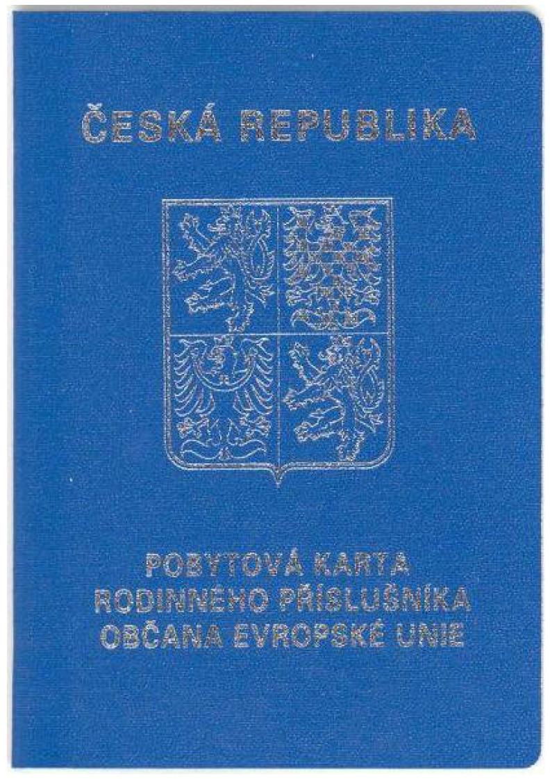 POBYTOVÁ KARTA RODINNÉHO PŘÍSLUŠNÍKA OBČANA EVROPSKÉ UNIE (pro přechodný pobyt) Tento model je vydáván