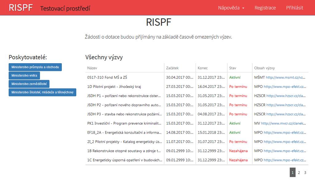 PRVNÍ KROKY S FORMUL ÁŘEM PRO PODÁNÍ ONLI NE ŽÁDOSTI O PODPORU OVLÁDÁNÍ ONLINE FORMULÁŘE ŽÁDOSTI RISPF WEBOVÝ PORTÁL ŽÁDOSTI Úvod Příručka poskytuje podrobný návod, jak provést registraci a