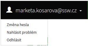 PRVNÍ KROKY S FORMUL ÁŘEM PRO PODÁNÍ ONLI NE ŽÁDOSTI O PODPORU Obrázek 6 Přihlášení do účtu Správné přihlášení je rozpoznatelné v pravé části záhlaví stránky, kde se zobrazí Váš e-mail a tlačítko