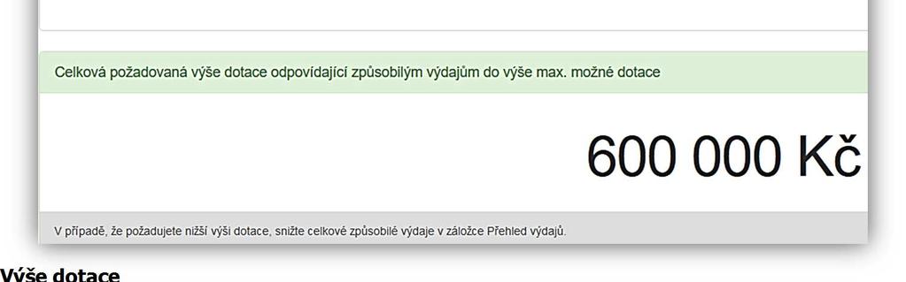 záložce Přehled výdajů je 1 200 000 Kč.