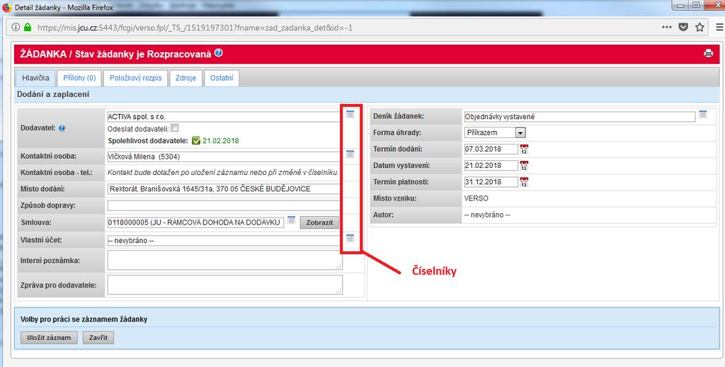 Registrace dodavatele: V případě, že objednáváte u dodavatele, který není uveden v