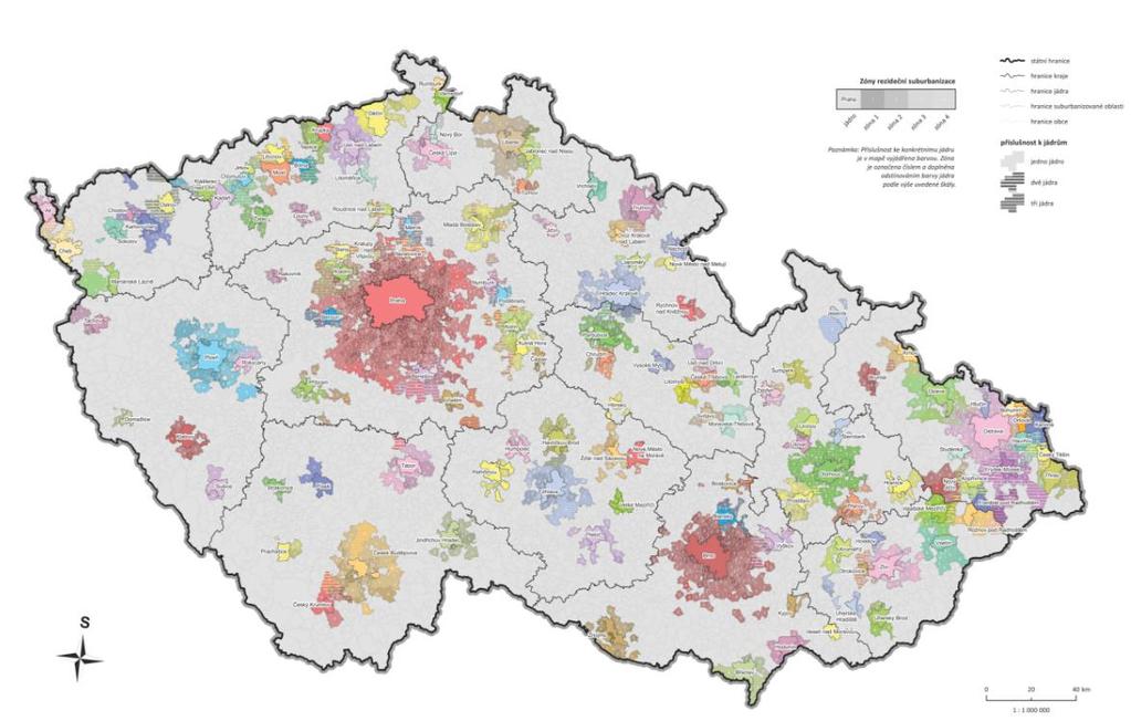 (2013) VYMEZENÍ ZÓN REZIDENČNÍ SUBURBANIZACE (2011) + tbl z posledního vymezení (doplním) Charakteristika Zóna 1 Zóna 2 Zóna 4 Celkem Počet obcí 112 241 771