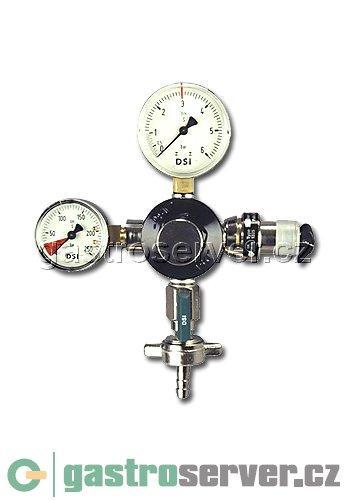 Redukční ventil Připevňuje se na láhev a snižuje tlak O 2 přiváděného ke klientovi má dvě části :