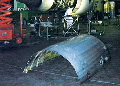 Aircraft Maintenance. Cover of an aircraft engine.