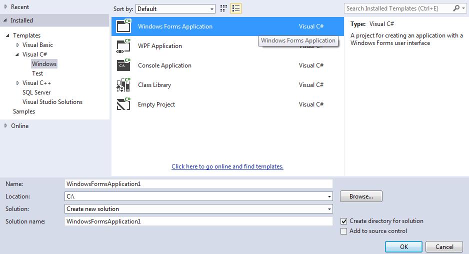 7 Seznámení s prostředím Windows Forms Jak víme, konzolové aplikace nejsou jediným typem, který můžeme v jazyce C# ve Visual Studiu vytvářet.