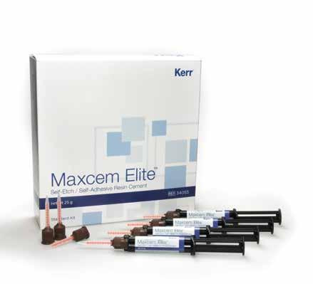 Maxcem Elite samoleptací a samoadhezivní kompozitní fixační cement, duálně tuhnoucí kompatibilní se všemi materiály pro nepřímé náhrady (čistá keramika vč. fazet, zirkon, kovové náhrady vč.