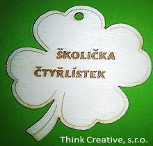 čtyřlístek - s nápisem (7cm) - dřevěný výřez 22 Kč Na