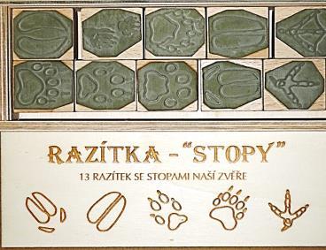 Dřevěná razítka 00196 - Razítka stopy (13 ks) 860 Kč (součástí jsou vysvětlivky) 13