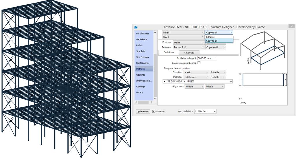 Co je nového v Steel Structure Designer 2017 Vylepšení Možnost Kopírovat všem Tato možnost šetří ještě více