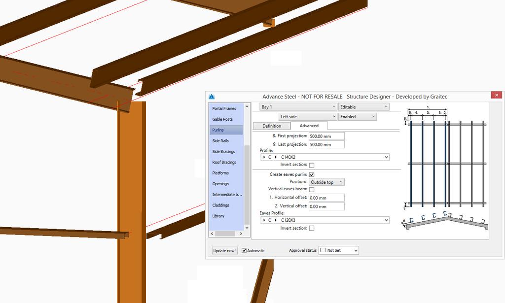 What's New in Steel Structure Designer 2017 Okapová vaznice "Vaznice" byly