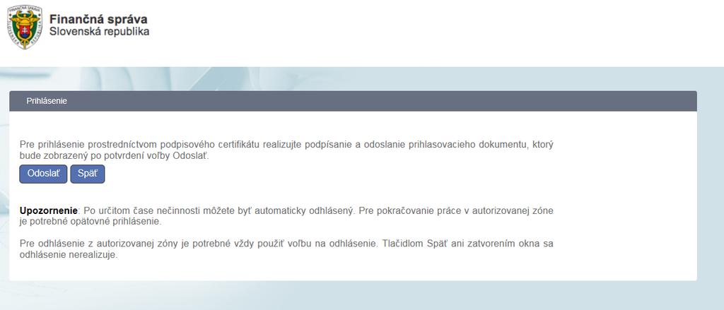 podpisu je potrebné kliknúť na linku Zaručený elektronický podpis.
