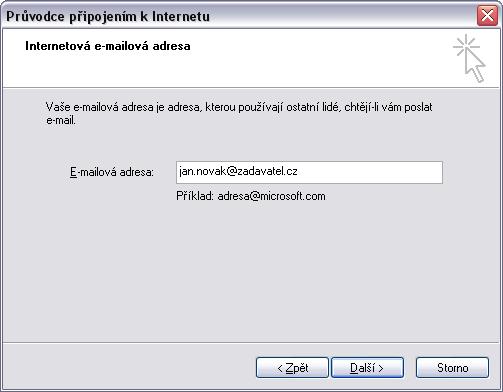 Typ serveru příchozí pošty: POP3 Server příchozí pošty: