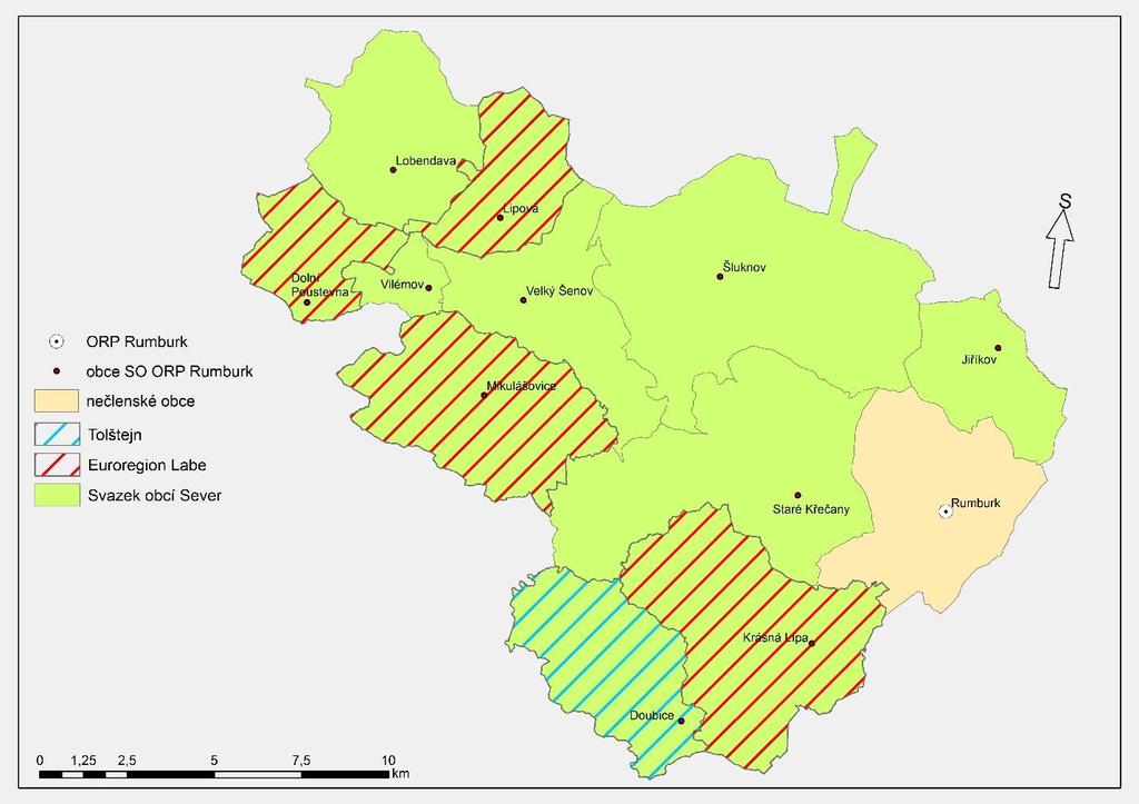 2 Souhrnná zpráva za všechny DSO v území Ve správním obvodu ORP Rumburk působí 3 dobrovolné svazky obcí (Svazek obcí Sever, Euroregion Labe a Tolštejn), přičemž v těchto svazcích