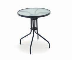 Kov STŮL PIKOLO ROUND O rohy praktického kovového stolu Pikolo Round se nezraníte díky kruhovému tvaru s lehce omyvatelnou skleněnou deskou z tvrzeného 5 mm skla.