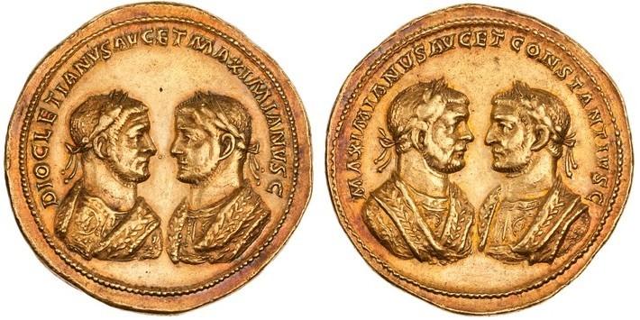 V sochařství i na mincích se to projevilo postupnou ztrátou veškerých individuálních rysů. Umělci pak primárně zobrazovali císaře jako čtyři tetrarchy a ne jako čtyři individuální muţe v čele státu.