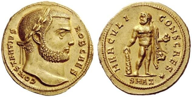 5.3.3 Flavius Constantius Chlorus Constantiův portrét je nejméně zasaţen východním stylem. Je to pravděpodobně dáno tím, ţe jeho správní oblast byla nejvíce na západě.