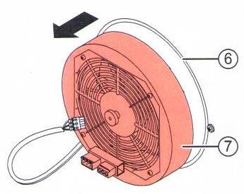 vytáhněte reverzní ventilátor (7) ze stavební průchodky (6).