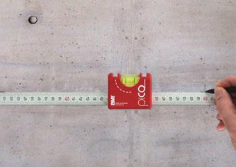 Vodováha 38057 q - Ideální měřicí prostředek, když musí být provedeno horizontální/vertikální měření v kombinaci s měřením délky - Nerezová měřicí páska z ušlechtilé oceli -