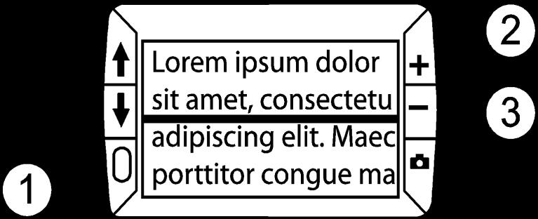 Používání čtecí linky a čtecí masky Čtecí linka je zobrazená horizontální čára na displeji. Čtecí maska zatmaví část displeje a nechá zobrazený horizontální pruh.