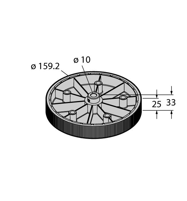 RMW-6 1544648 Měřicí kolo z hliníku Hytfrei (hladké), obvod 0,5 m, šířka 25 mm, teplotní rozsah -30 80 C, D = 10 mm RMW-7 1544649 Měřicí kolo z hliníku Vulkollanu (hladké), obvod 0,5 m, šířka 25 mm,