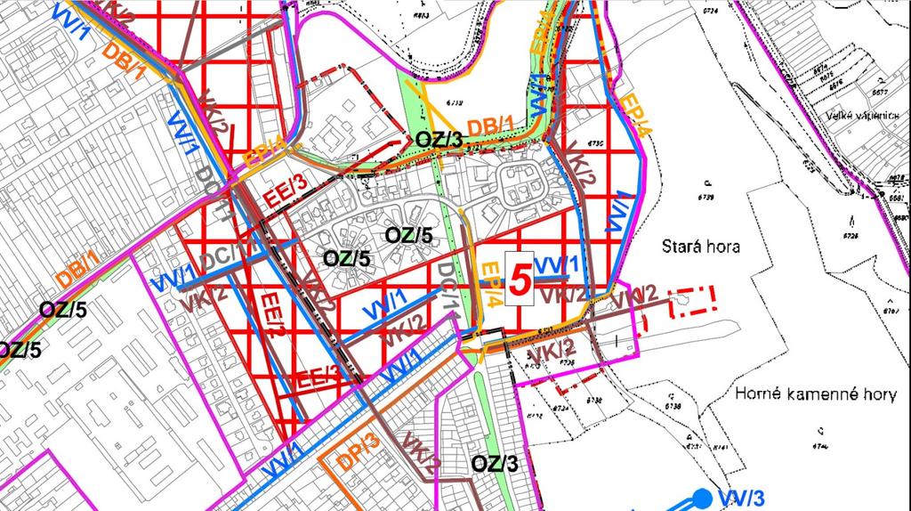 Urbanistická štúdia bytovej výstavby IBV Panská niva II 2.etapa Výrez z výkresu č.