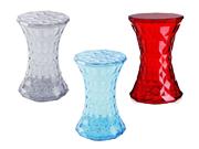 DESIGNOVÝ TABURET Stone TRANSPARENTNÍ Průhledný / modrý / červený Designový luxusní taburet
