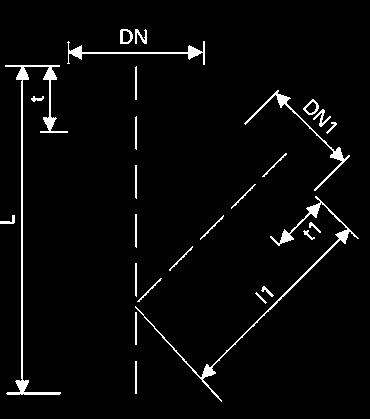 22,8 350076 * 600 160 255 1700 76 644 22,8 350076 * 600 200 255 1700 92 682 22,8 350076 * * odbočka je svařovaná Odbočka SN 16 na hladké potrubí 45 odbočka je svařovaná z potrubí DN DN1 t L t1 l1