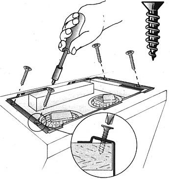 Instalace 1. Sejměte mřížku filtru (viz Návod k použití) 2. Proveďte elektrické připojení. 3. Odsavač vtiskněte nahoru do otvoru vestavby, až zaklapnou montážní pružiny vpředu a vzadu. 4.