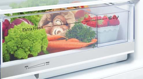 Extra Cold Dlhotrvajúca čerstvosť uložených potravín Teplota v priehradke Extra Cold je o 2 4 C nižšia ako v ostatnom priestore chladničky.