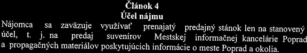 Minimálnymi sadzbami za prenájom predajných stánkov v Poprade zo dňa 17.01.