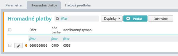spočítať do jediného riadku platobného príkazu. Dnes už táto evidencia neexistuje, stačí, ak je pri spracovaní označené políčko Hromadné platby.