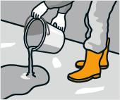 Za týmto účelom pomaly rozmiešajte potrebné množstvo pomocou miešadla podľa údajov od výrobcu a rozotrite na podlahu.