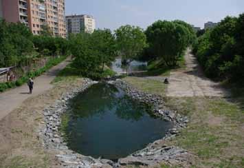 Celé údolí bylo po obou stranách zavezeno zeminou a stavebním odpadem z výstavby sídlišť.
