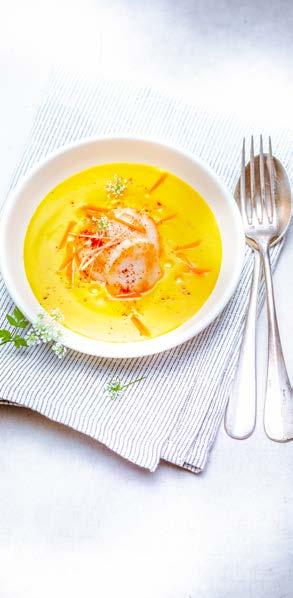 Polévka z mrkve, citronové trávy a kokosu se smaženými hřebenatkami Program Soup (polévka) 6 20 min. 32 min.