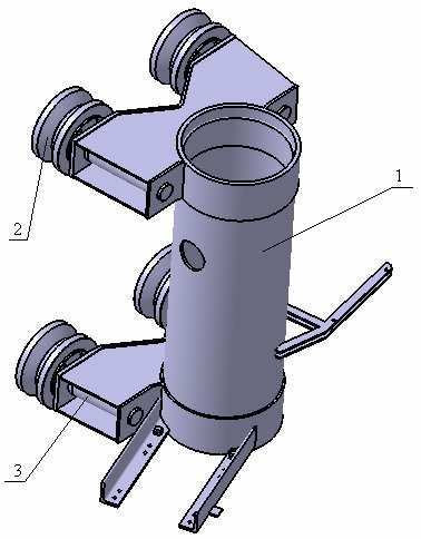 3.3 Vozík manipulátoru Vozík manipulátoru (Obr. 1) slouží jako vodící prvek při vertikálním pohybu nosného sloupu s ramenem, také jako krycí a vymezovací prvek ložisek.