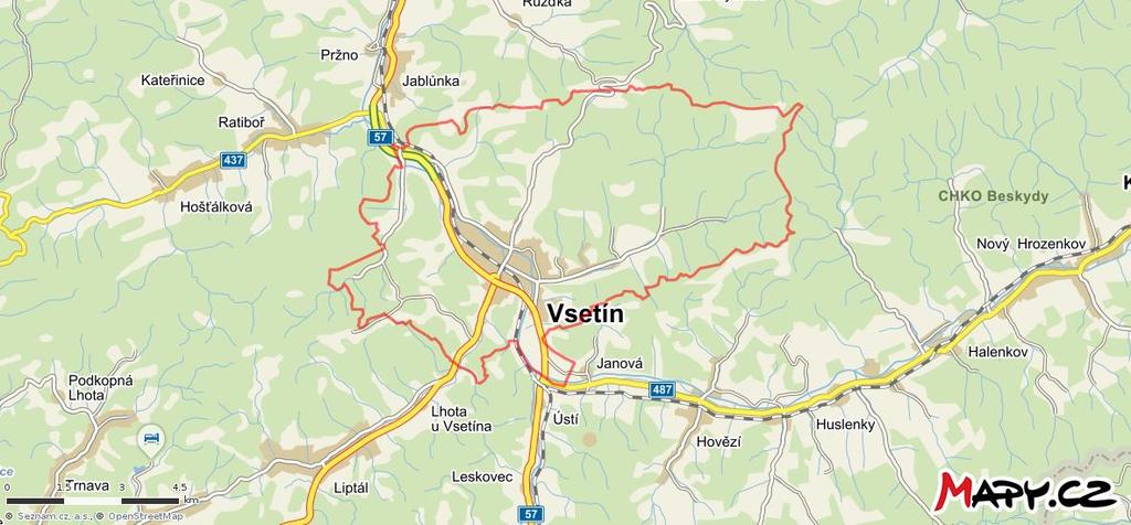 6. Analytická část 6.1 Charakteristika města a území Vsetín se nachází ve východní části Moravy, ve Zlínském kraji.